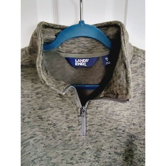 Lands End 18 Fleece Pullover‎ Sweatshirt  Women’s Size XL Brown Speckle Part Zip - Picture 3 of 9